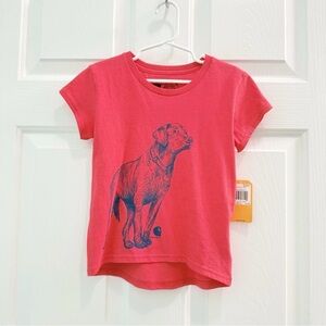 NWT Carhartt Girl's Size 4 Short Sleeve Dog Tshirt Bittersweet Reddish Orange